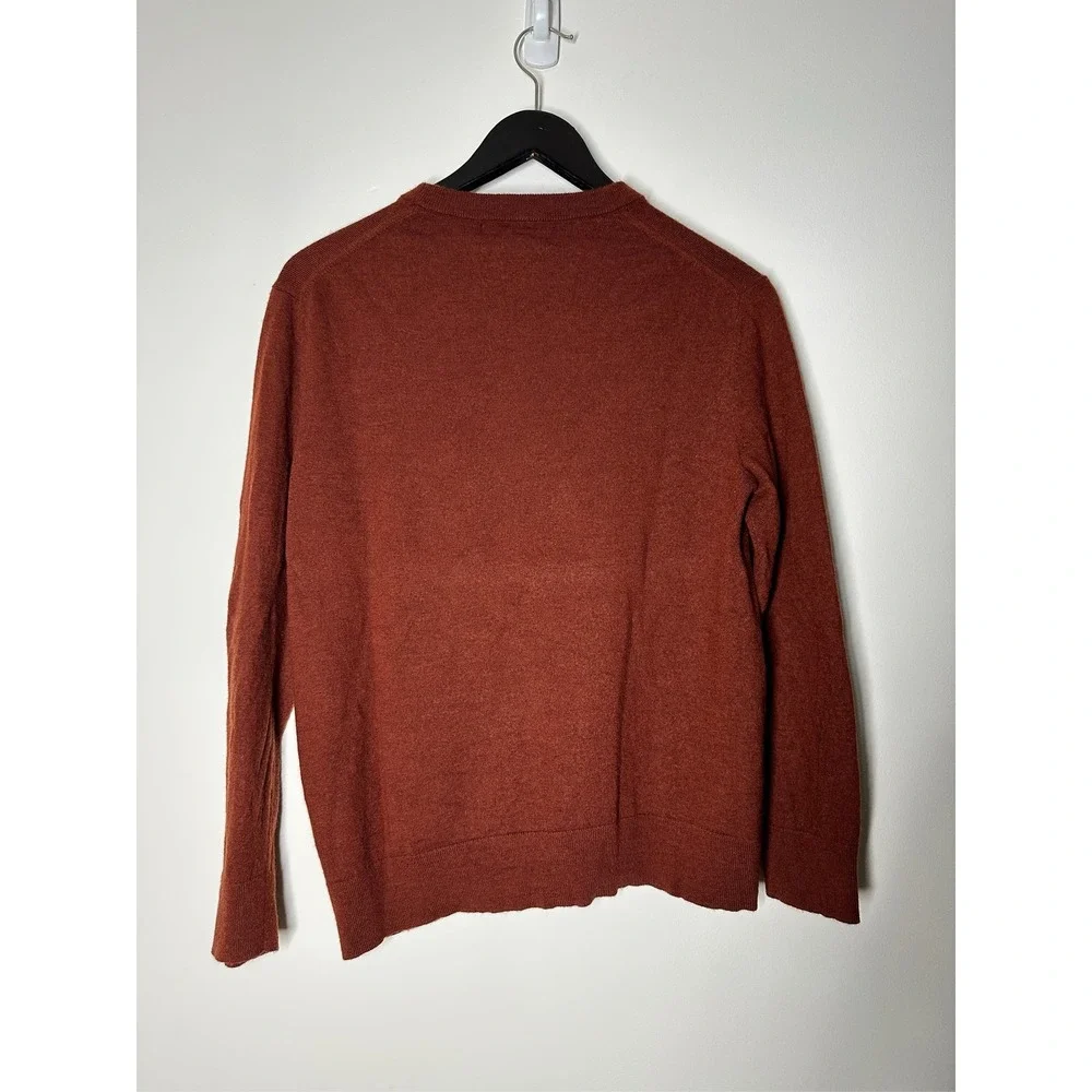 Banana Republic Mens Italian Merino Wool Baruffa Sweater Rust Orange Large L